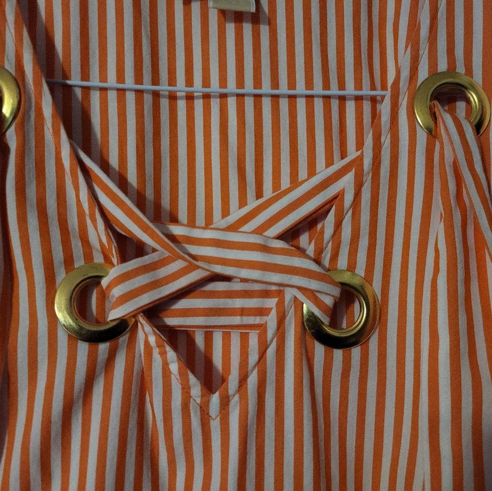 Michael Kors Orange striped blouse - Picture 3 of 3